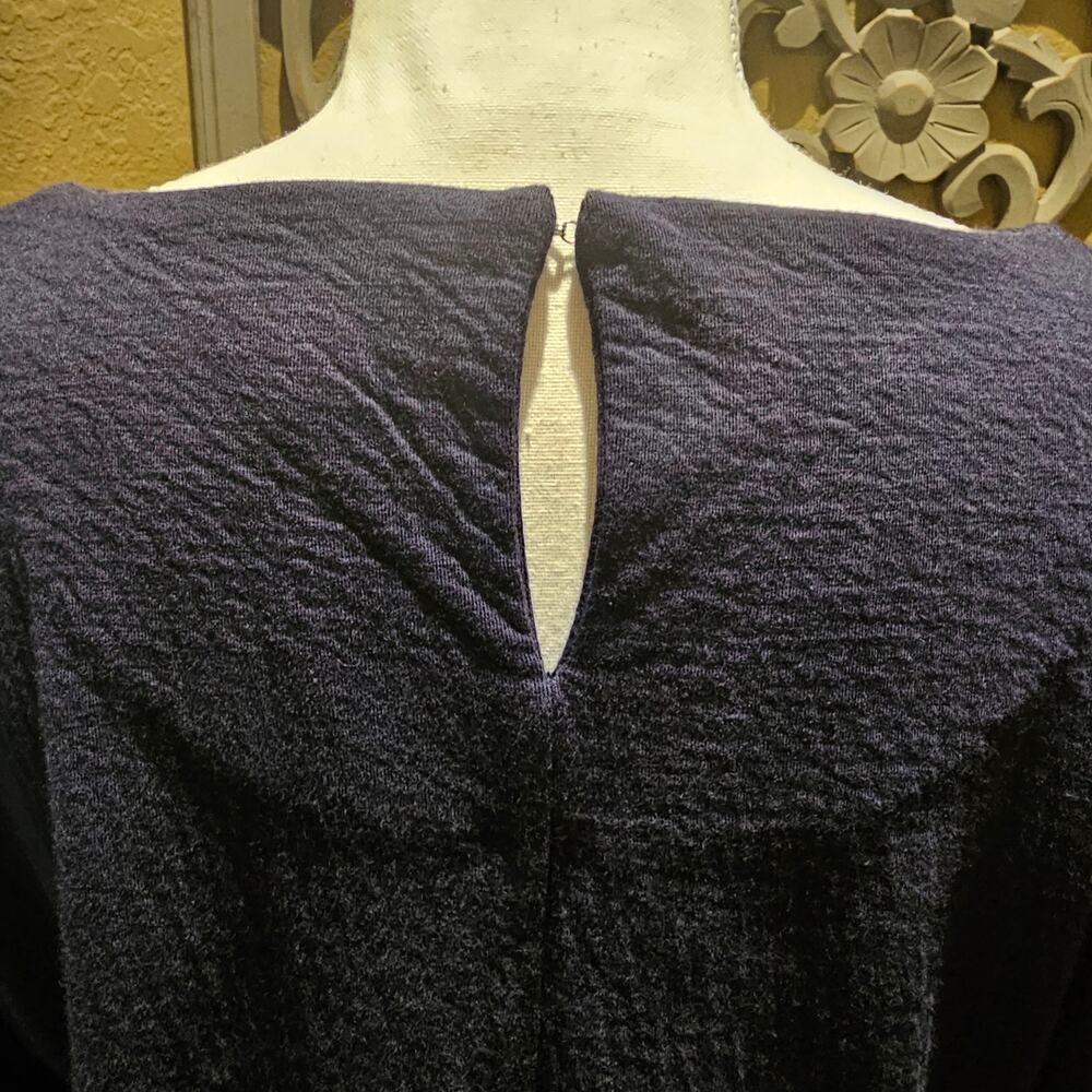 J.Crew Dress Medium Navy Ruffled Bell Sleeve Shift Sheath Classic Work Cocktail - Picture 9 of 11